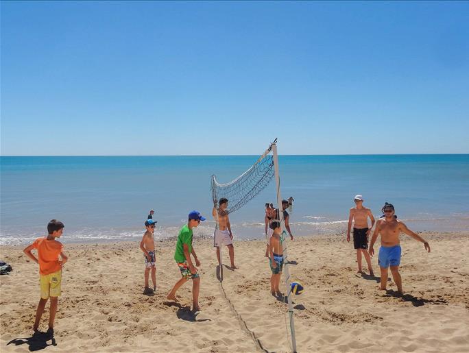 beachvolleybalwedstrijd in Saint Hilaire de Riez