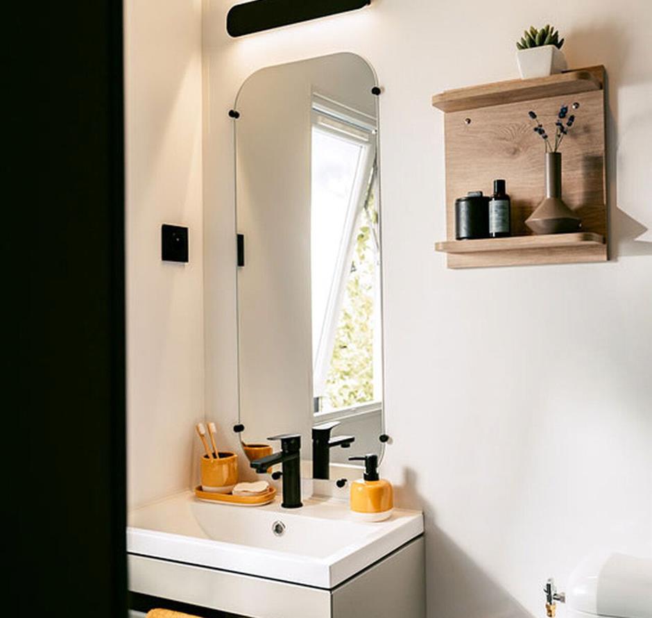 Luxe en lichte badkamer op een camping in St-Hilaire-de-Riez - Camping pomme de pin