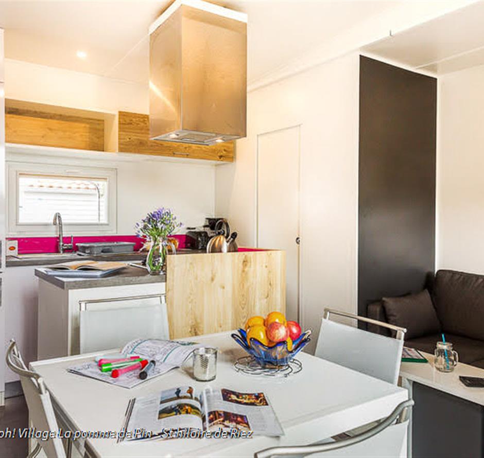 Salon cottage 4 bloemen 5-sterrencamping in St Hilaire de Riez - Camping pomme de pin