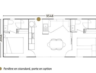 Plattegrond cottage 4 bloemen 2 slaapkamers en 2 badkamers